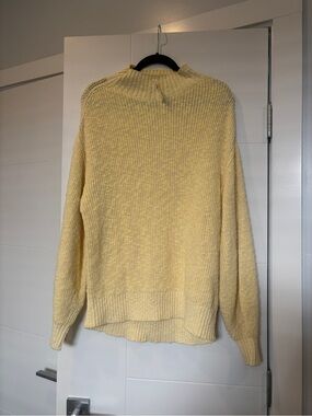 NWT Aerie Pale Yellow Cowl-Neck Knit Sweater